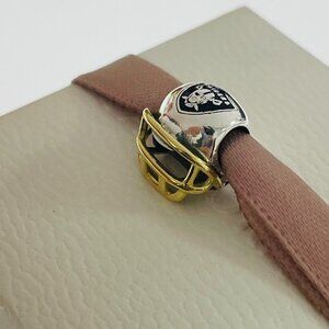 Pandora Las Vegas Raiders Football Helmet Bead Charm Pendant